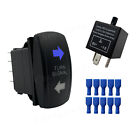 Blue/Amber Turn Signal Rocker Switch 3PIN Adjustable CF13K Flasher Relay Blinker
