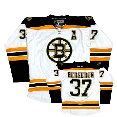 波士顿棕熊队 Bergeron Reebok Edge 2.0 白色公路球衣比赛 2013 年 50 发行 — 第 1/4 张图片