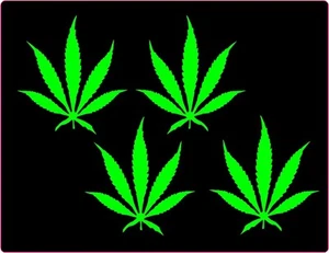 MARIJUANA POT LEAF DECALS Wholesale Lot 4 Vinyl Stickers Window 4 Sizes to Pick - Picture 1 of 2