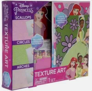 NEU Disney Prinzessin Textur Kunst Kit mit Dimension Paste Farbe Leinwand & Werkzeuge - Bild 1 von 2