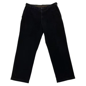 Vintage Haggar Corduroy Trousers Relaxed Fit Navy Mens 34W 28L 100% Cotton - Picture 1 of 13