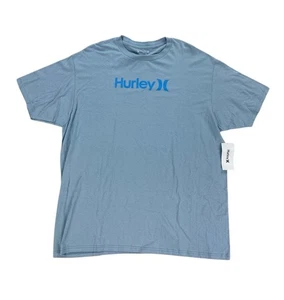 NEW Hurley Logo Short Sleeve Graphic Mens T Shirt Tee Light Blue Surf Size XL - Picture 1 of 6