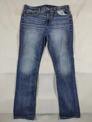 Pantalones de mezclilla BKE con hebilla para hombre 33x34 Derek corte bota calce relajado elástico Western Denim Foto 1 de 4