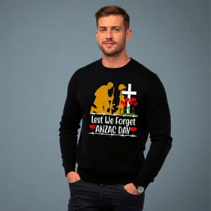 Lest We Forget Anzac Day Armed Forces Remembrance Day Military Gift Sweat-Shirt - Picture 1 of 3