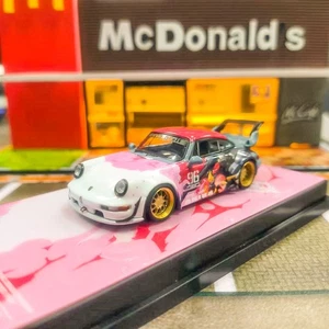 PORSCHE RWB 964 AKIBA ANIME LIVERY 1/64 DIECAST CAR MODEL BY FLAME MODELS - Picture 1 of 5