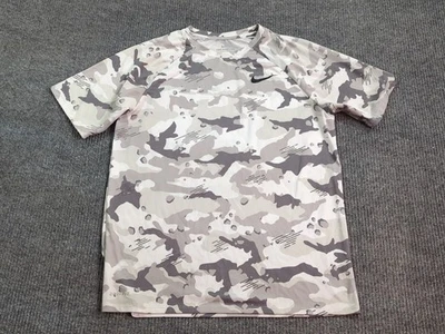 Nike Shirt Mens Large White Gray Tee Short Sleeve Camouflage T-Shirt Dri Fit - Image 1 of 4