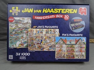 Jan van Haasteren Anniversary Box Comic 3 Puzzles 1000 Piece Complete Jumbo - Picture 1 of 4