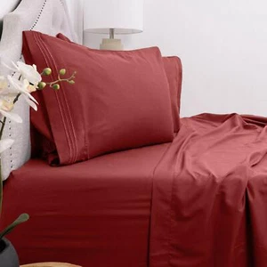 Microfiber Extra Soft 4 Piece Bed Sheet Set Bedding Deep Pocket Wrinkle Free  - Picture 1 of 34