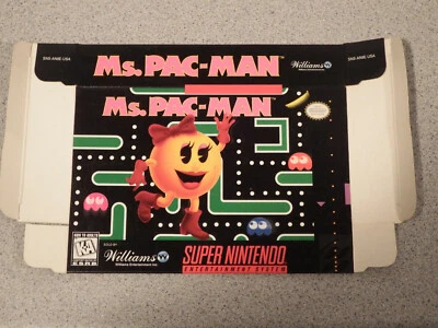 1996 Super Nintendo Entertainment System Ms. Pac Man SNES Game Box Only  - Image 1 of 2