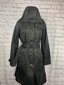 NEW! DKNY women's black winter trench coat; Medium size with belt - Picture 1 of 6