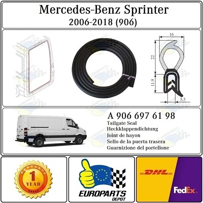 Mercedes-Benz Sprinter 2006-2019 Tailgate Seal Gasket Rubber A9066976198 - Image 1 of 4