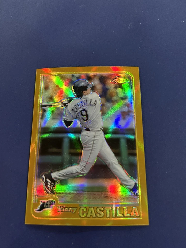 2001 Topps Chrome Retrofractor Vinny Castilla #443 Gold SSP - Image 1 of 3