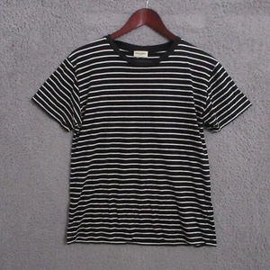 Saint Laurent T Shirt Mens Large Black White Striped Tee 2015 Hedi Slimane YSL - Picture 1 of 12