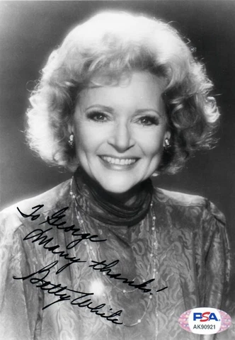 BETTY WHITE PSA/DNA Autographed Signed 4 X 6 Photo Certified W/CERT CARD Cover