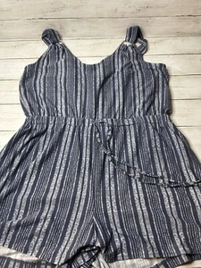 Derek Heart Blue and White Striped Romper Juniors XL - Picture 1 of 5