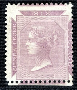 SIERRA LEONE QV Classic Stamp SG.1 6d Dull Purple 1859 Mint MNH c£250++ GRBLUE15 - Picture 1 of 6