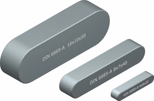 DIN 6885 Passfeder 14 x 9; 16 x 10; 20 x 12 hohe Form A CK45 Stahl blank - Bild 1 von 2