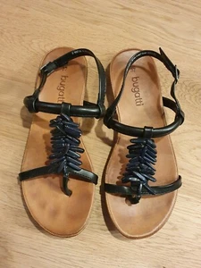 Damen Sandalen, bugatti Gr. 37, schwarz/dunkelblau - Bild 1 von 3