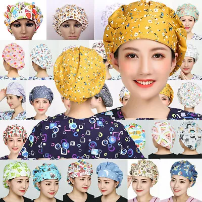 Women Men Adjustable Bouffant Scrub Cap Hat Hat/Cap Elastic Cord Breathable new - Image 1 of 4