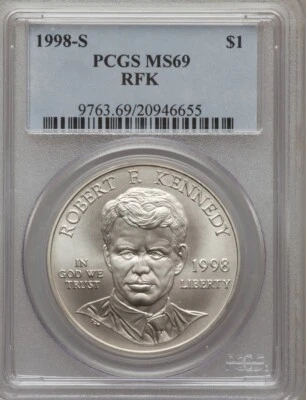 1998-S RFK Silver Dollar / PCGS MS-69 - Image 1 of 2