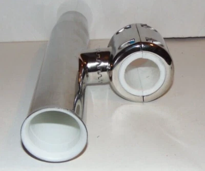 EXTREME OFFSHORE 1 1/2" Clamp on Stainless Rod Holder Fishing Boat Marine Adjustable T Top Tower