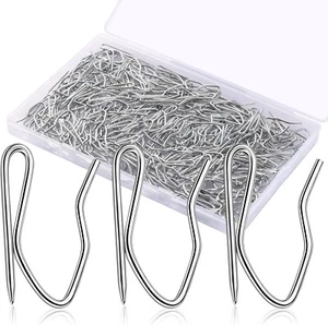 Metall Gardinenhaken, 200 Stück Gardinenhaken Stifte Edelstahl Pin-On Haken für W - Bild 1 von 7