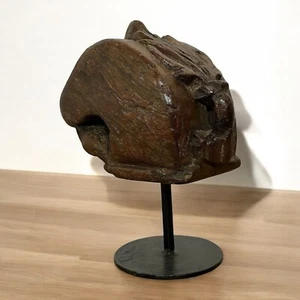 Antique Bull Head Yoke Sculpture - Picture 1 of 6