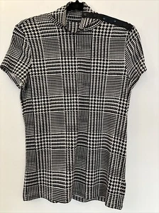 LAUREN Ralph Lauren Women's Short Sleeve Houndstooth Top Size M NWT - Picture 1 of 7