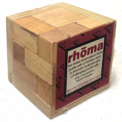 Rhoma Slanted Soma Cube Puzzle Toy Wood Sculpture Vintage Design Science NEW - Image 1 of 4