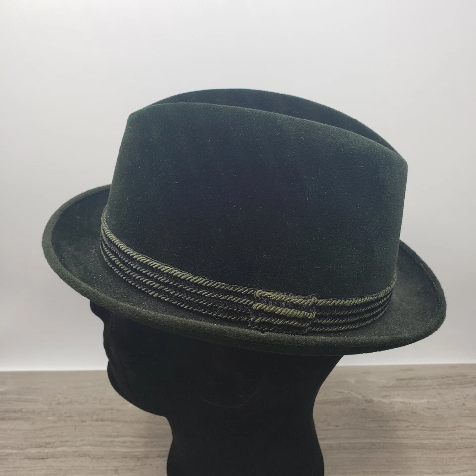 Vintage Clásico Lee Fifth Avenue Para Hombre Resistente al Agua Fedora Verde Talla 6 7/8  Foto 1 de 4
