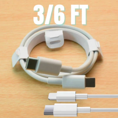 3/6FT USB-C Type-C PD Fast Charger Charging Cable For iPhone 12 11 Pro XR XS 8 7 - Image 1 of 4