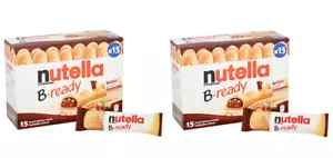 2 x Nutella Ferrero B-Ready Hazelnut Chocolate Biscuits 15 x 22g Tasty Wafers - Picture 1 of 4