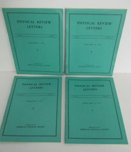 PHYSICAL REVIEW LETTERS,1959 Lot of 4; Vol.2, Nos.1-4, American Physical Society - Bild 1 von 10