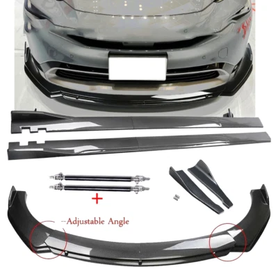 For Toyota Prius 2011-2022 Carbon Fiber Front Bumper Lip Rear Splitter Spoiler Foto 1 de 4