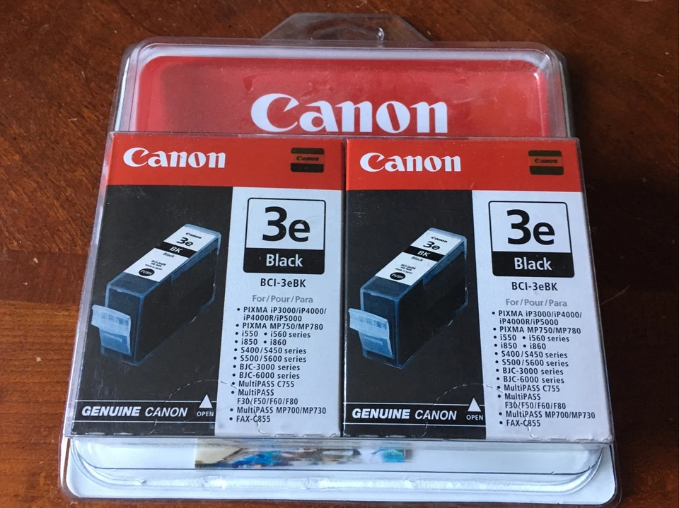 Canon Ink Cartridges | 3e | Black | BCI-3eBK | 2 Pack | New - Image 1 of 2