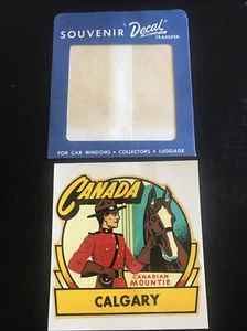 VINTAGE Calgary CANADA SOUVENIR ORIGINAL WINDOW TRAVEL DECAL '50s RARE - Picture 1 of 3