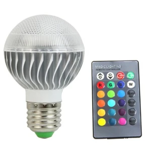 E27 LED RGB Lamp Spotlight Bulb 220V Bombillas LED 15W IR Remote Control - Picture 1 of 8