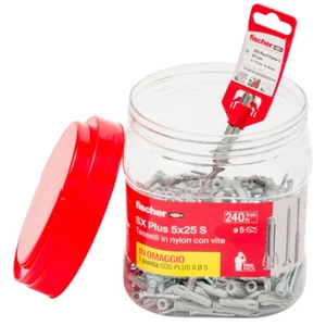Fischer 570205 SX Plus 5x25 S in Dose Dübel mit Spanplattenschraube + Spitze - Bild 1 von 5
