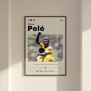 Cartel Pelé, arte de leyenda de Brasil, impresión de fútbol regalo para fanáticos, arte de pared para fanáticos de Pelé - Imagen 1 de 10