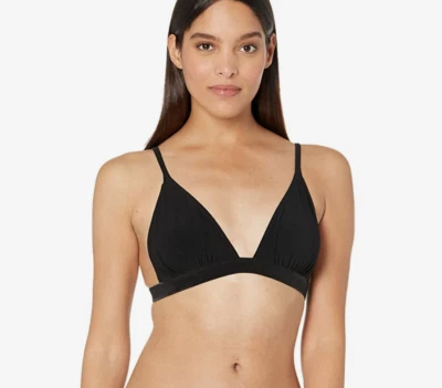 Top de bikini NORMA KAMALI con bandas negro talla M 1034 Foto 1 de 2