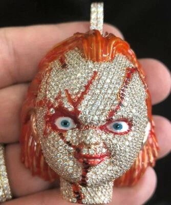 Halloween Gift Men's Cubic Zirconia Horror Movie character With Enamel Pendant - Image 1 of 4