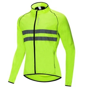 High Visibility Cycling Jacket Windproof Coat Breathable Outdoor Sportswear For - Picture 1 of 12