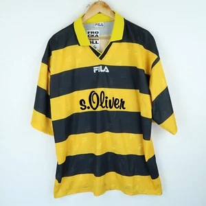 Vintage Fila 90's Football Shirt Yellow Black SZ XL (G7286) - Picture 1 of 4