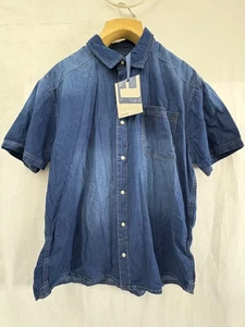 Blend Claim Your Denim Rights Shirt NWT Men's Size XXL Blue Denim Pearl Snaps SS - Picture 1 of 18