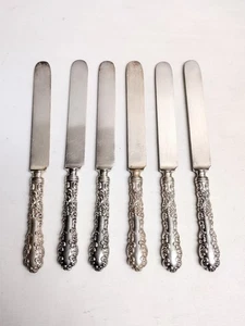 Antike R. Wallace & Sons MFG Co versilberte Buttermesser für Abendessen, 6 Stück - Bild 1 von 5
