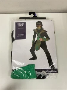 Dragon Ninja Warrior Black Dress Up Halloween Child Costume X-Large 14-16 - Picture 1 of 2