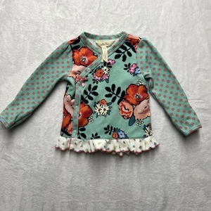 Matilda Jane Long Sleeve Top Baby Girls 12-18m Wrap Foldover Sleeve Floral - Picture 1 of 5