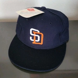 Vintage Deadstock 90s San Diego Padres Fitted 6-3/4 New Era Pro USA SD Logo NEW - Picture 1 of 6