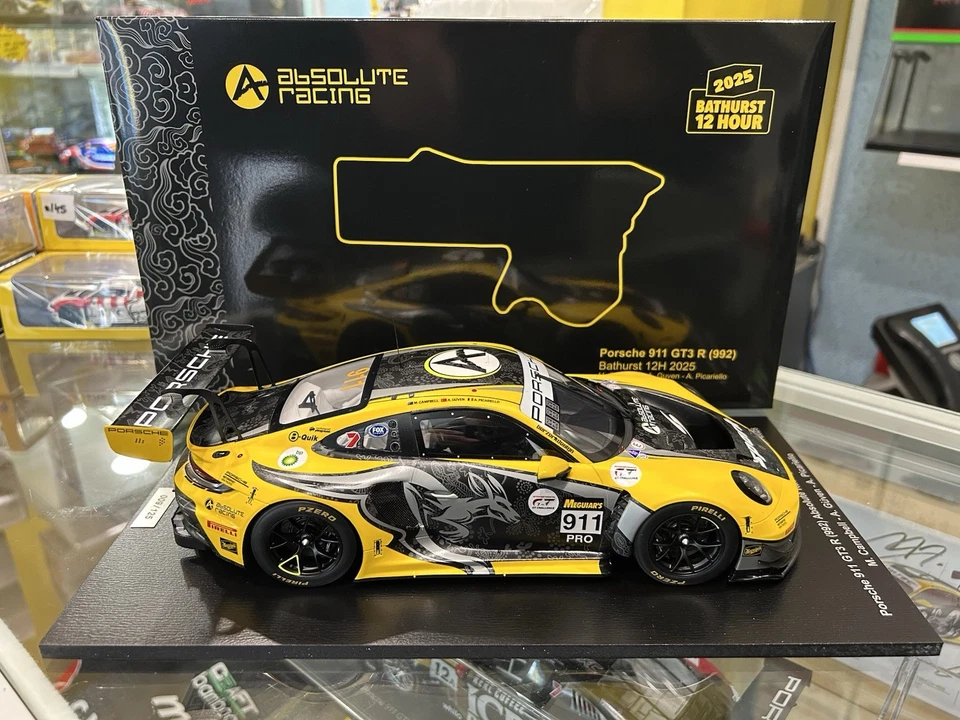 1:18 Porsche 911 GT3 R #911 Absolute Racing 2025 Bathurst 12 Hour Matt Campbell - Image 1 of 4