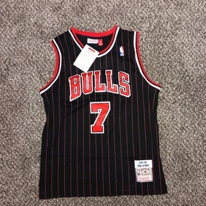 Camiseta mediana Toni Kukoc Chicago Bulls rayas negras #7 NBA nueva  - Imagen 1 de 2